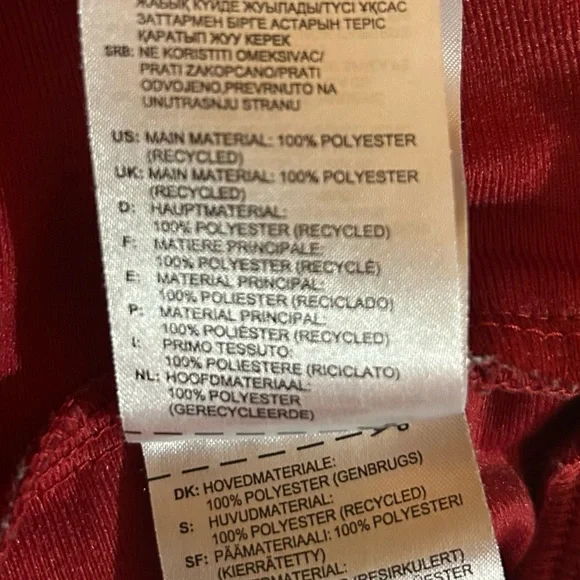 Adidas Women’s Small Zip-Front Red Essentials 3-Stripe Tricot Track Jacket - Picture 15 of 15